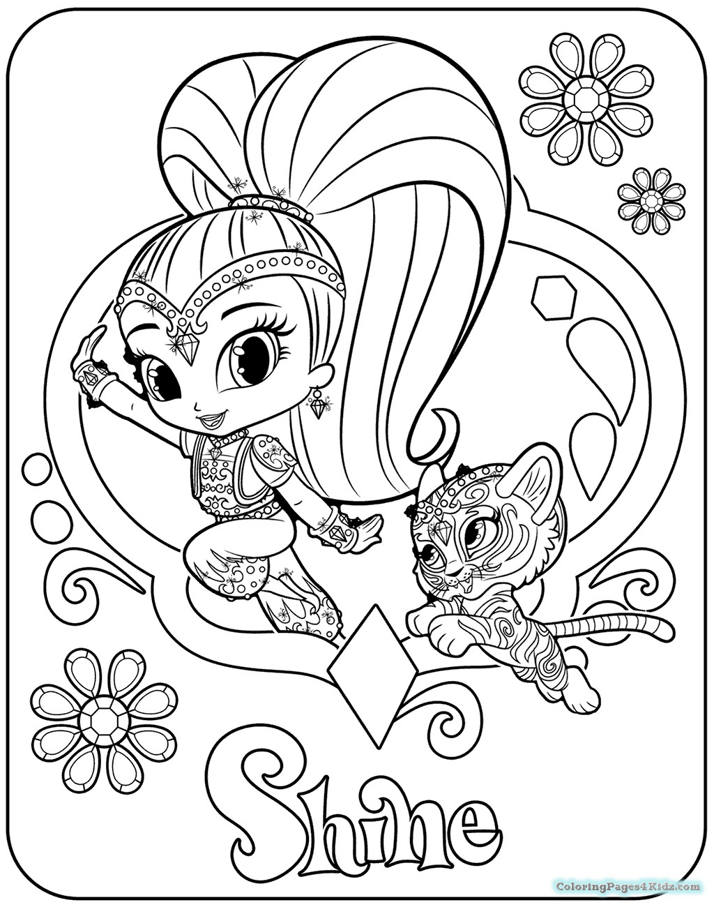 1024x1300 Shimmer And Shine Halloween Coloring Pages 107 For Kids Incredible
