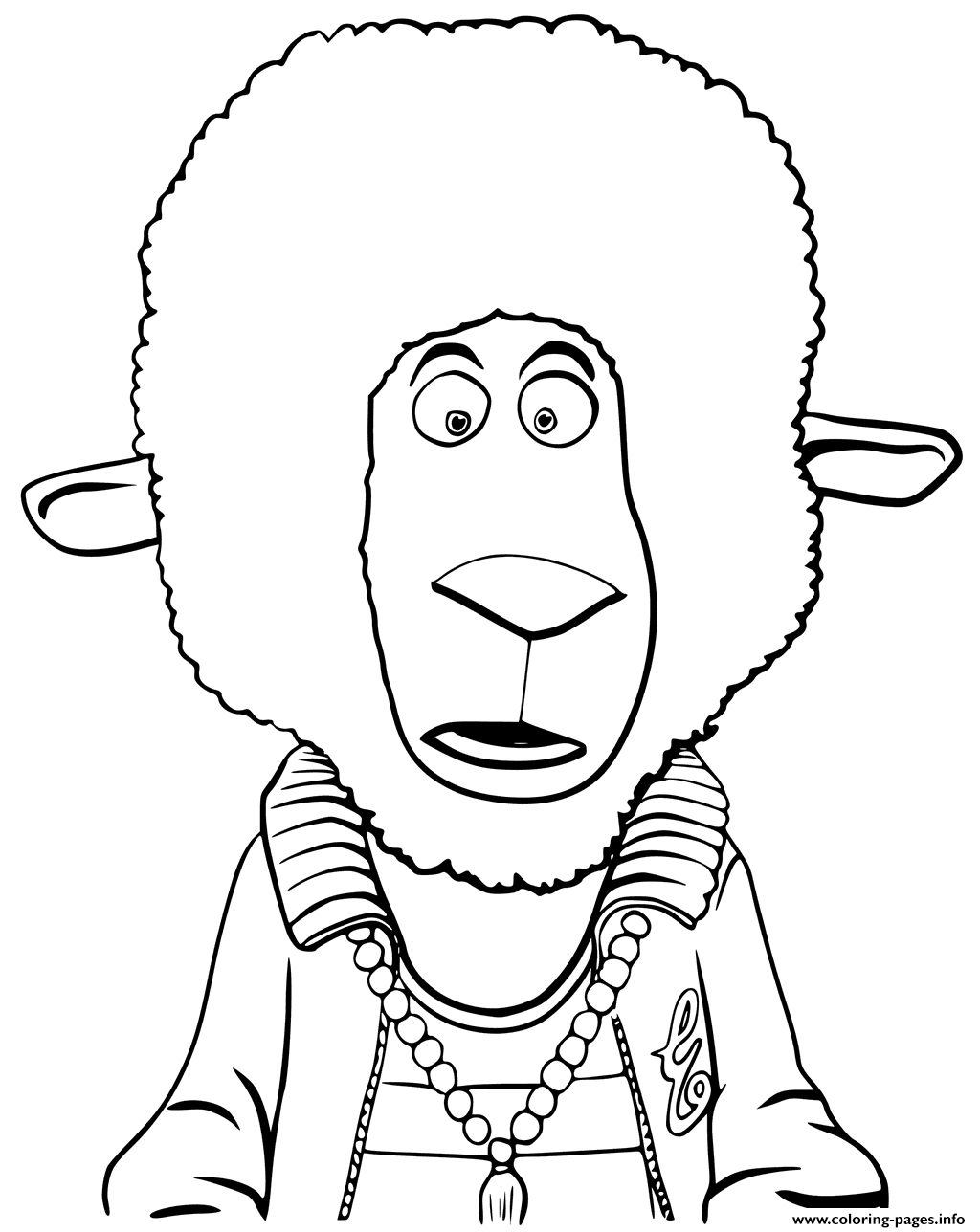 1024x1288 Eddie Noodleman Sheep From Sing Animation Coloring Pages Printable
