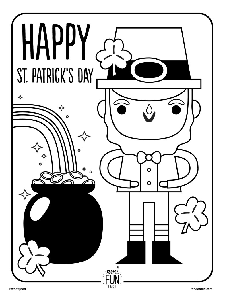791x1024 Nod Printable Coloring Pages St. Patrick's Day Honest To Nod