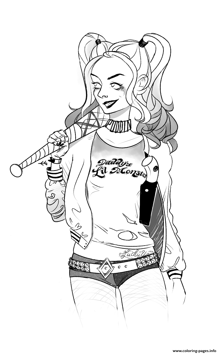 912x1468 Harley Quinn Suicide Squad Coloring Pages Printable