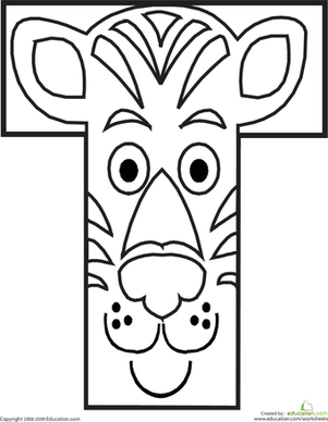 301x388 Cool And Opulent Letter Coloring Pages T Worksheet Education Com