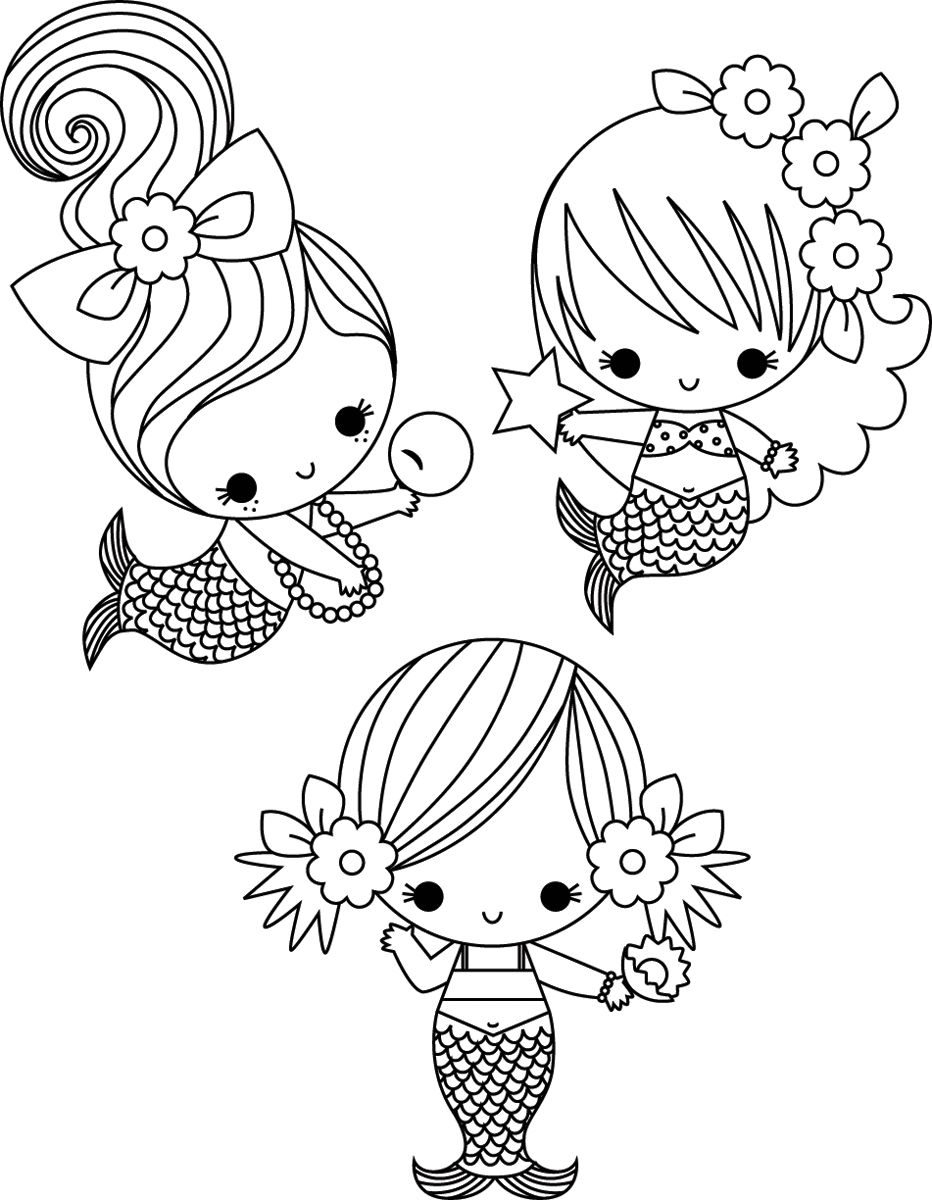 932x1200 Cute Coloring Page Pinteres Cute Mermaid Coloring Pages Coloring