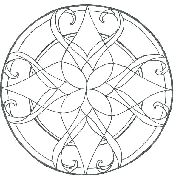 600x590 Stained Glass Coloring Pages Complex Stained Glass Coloring Pages