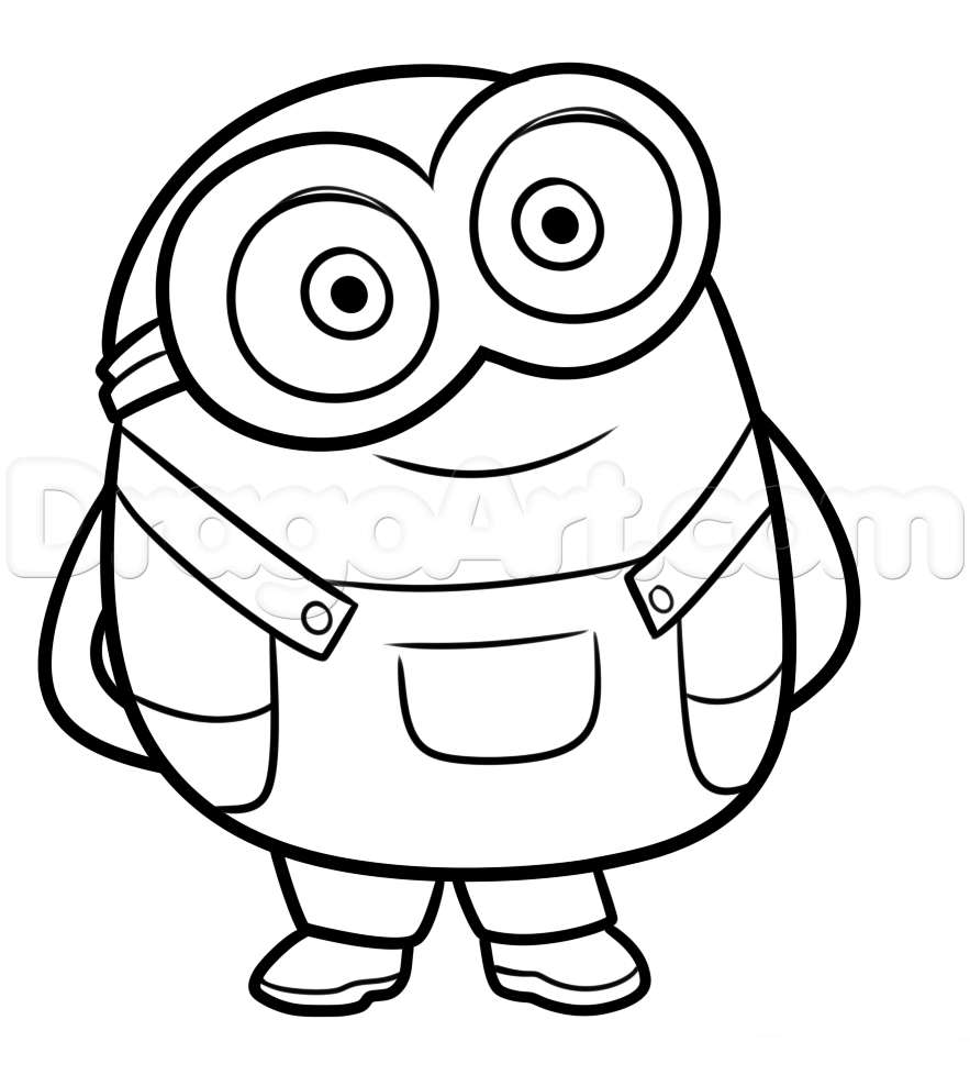 883x978 Quality Bob The Minion Coloring Pages How To Draw From Minions