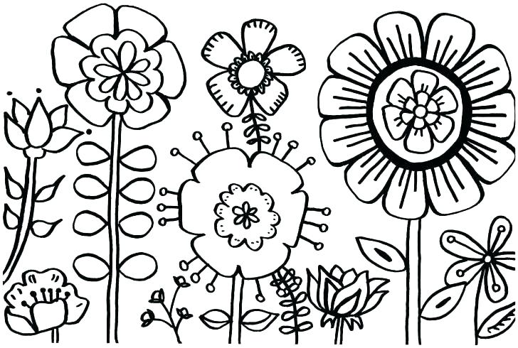 728x490 Flower Coloring Pages To Print Spring Pictures To Print Spring