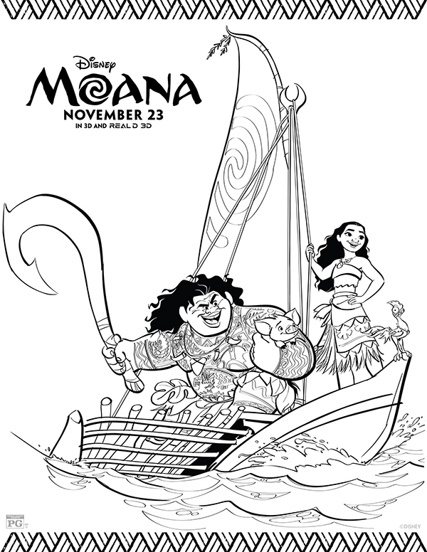 600x776 Free Printables Disney Moana Coloring Pages