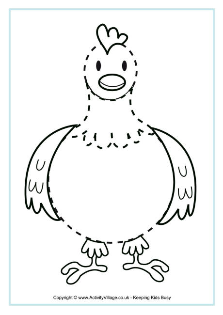 460x650 Chicken Tracing Page