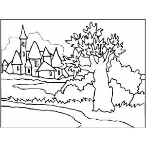 300x300 Bright Design Town Coloring Pages My Page Free Printable