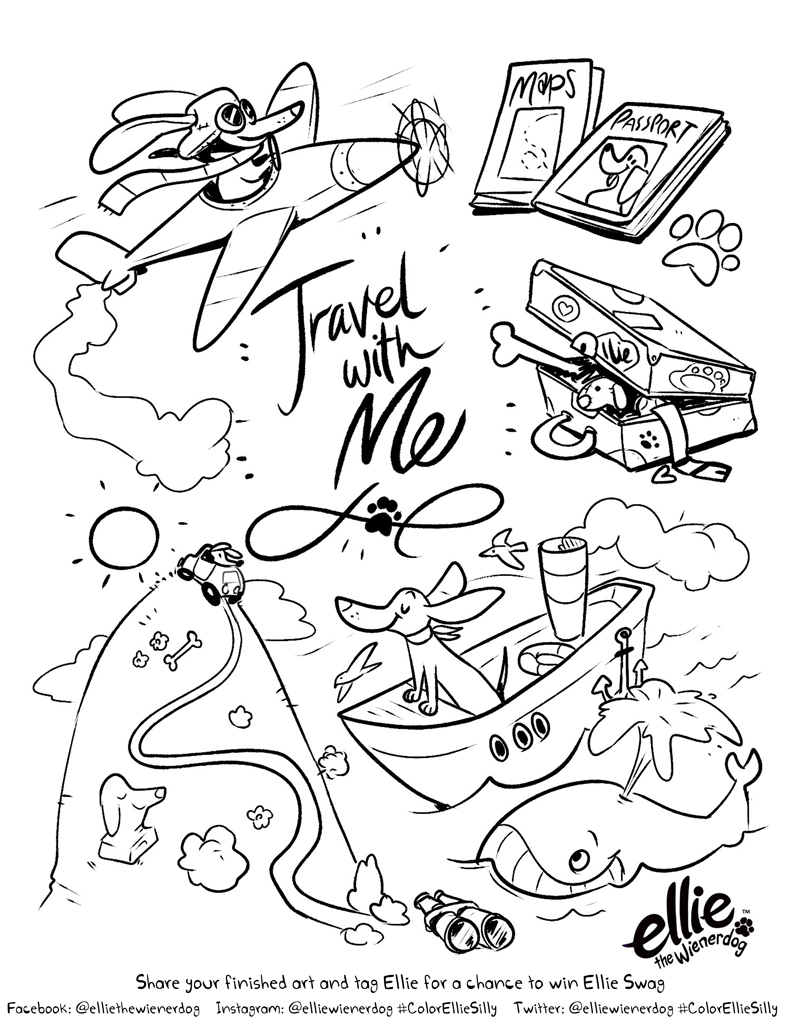 800x1035 Travel Coloring Pages Travel Coloring Pages Ellie The Wienerdog
