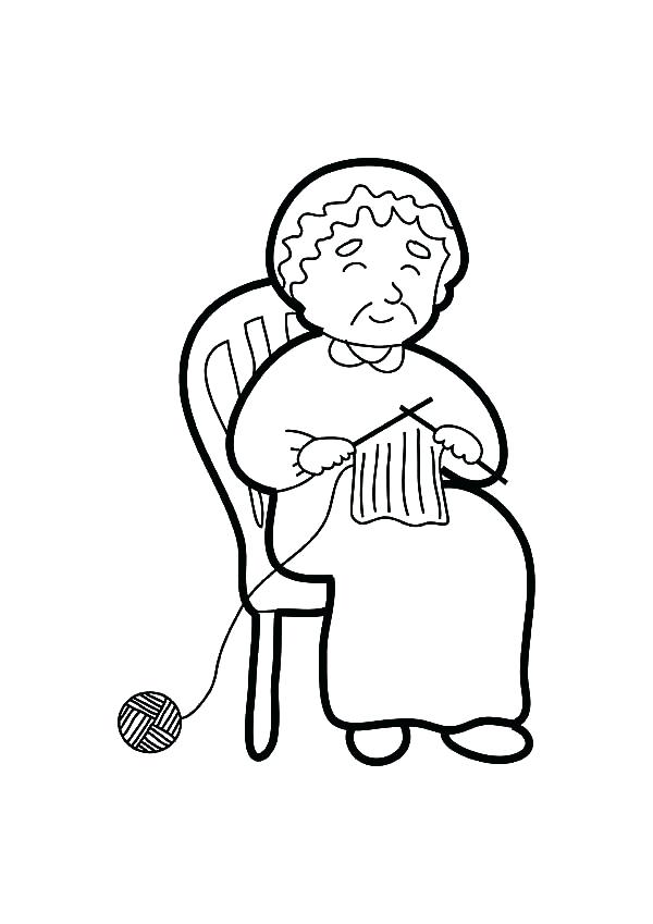 600x849 Tv Coloring Page Grandmother Knitting Coloring Pages Tv Show