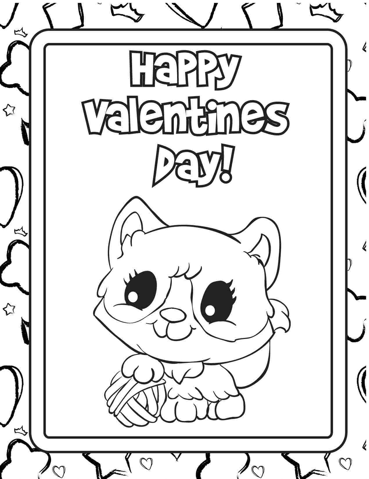 1271x1649 Valentine Card Coloring Pages