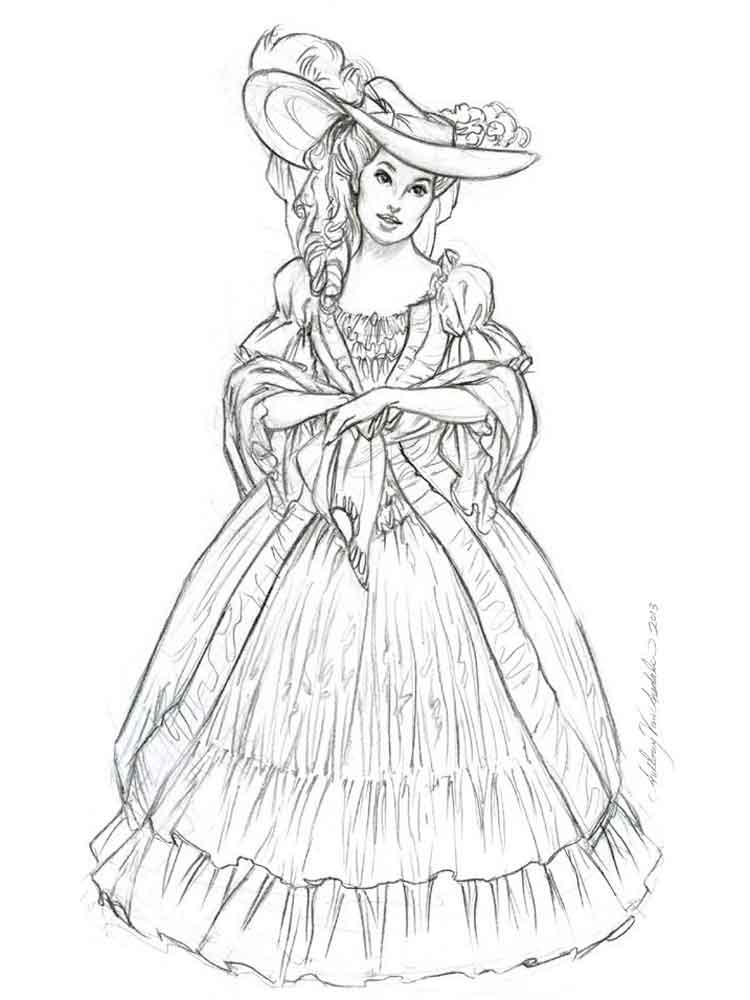 750x1000 Victorian Woman Coloring Pages. Free Printable Victorian Woman