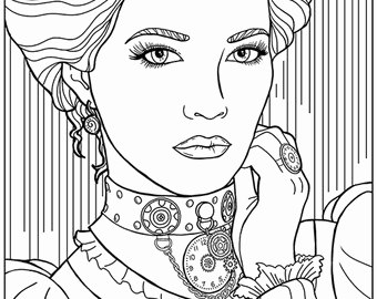 340x270 Adult Coloring Pages For Girls Collection Victorian Coloring Pages