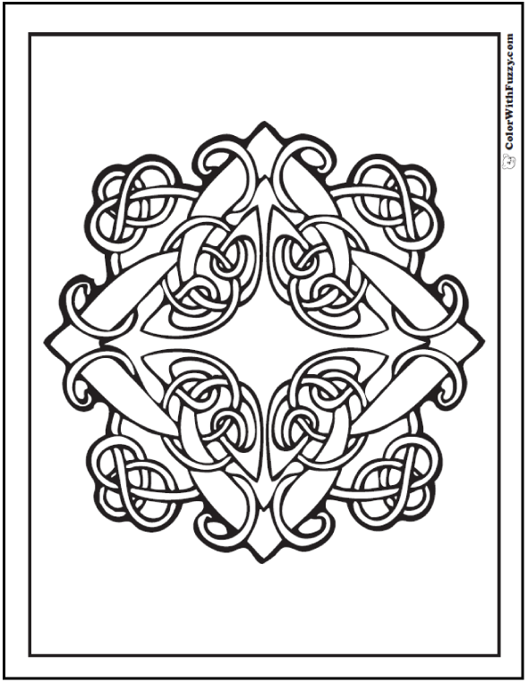 590x762 Celtic Knot Coloring Pages Hearts, Diamond, And Vines