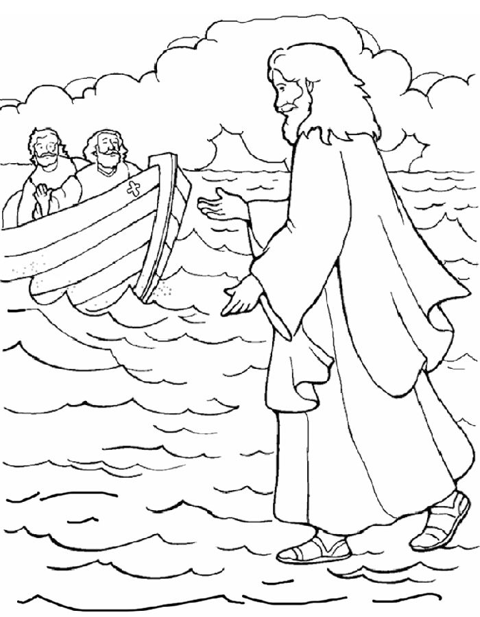 700x900 Printable Jesus Walks Water Coloring Book Jesus Walks