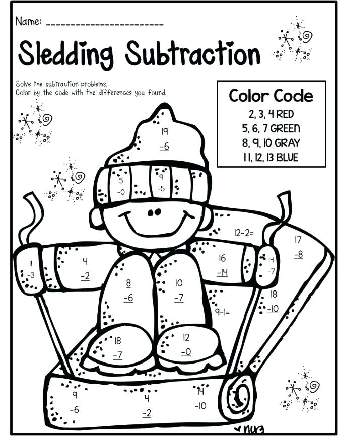671x866 Subtraction Coloring Pages Subtraction Coloring Pages Colour By