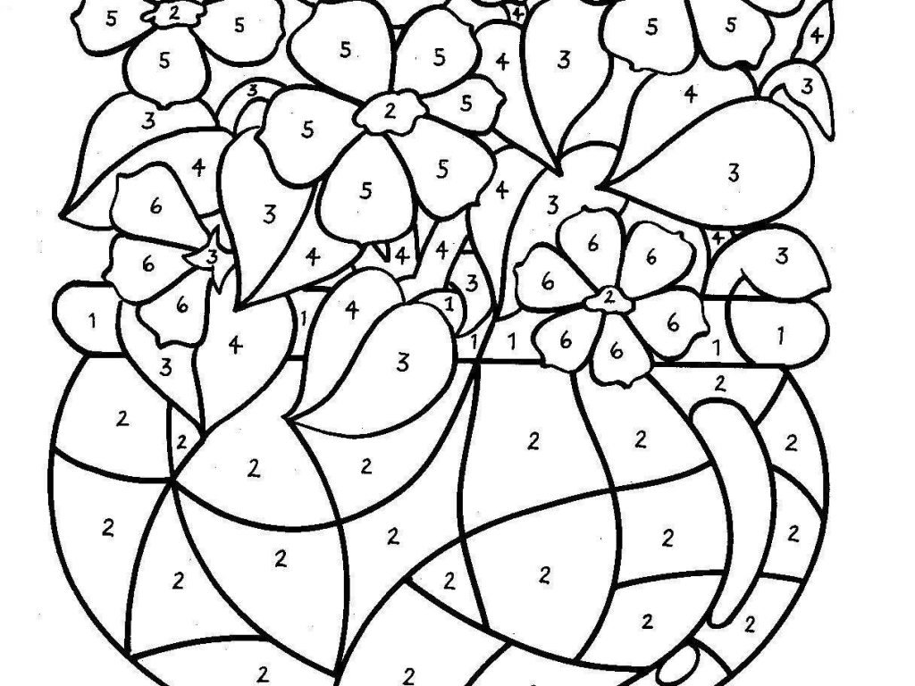 1024x768 Free Color By Number For Kids Numbers Pages Printable Coloring