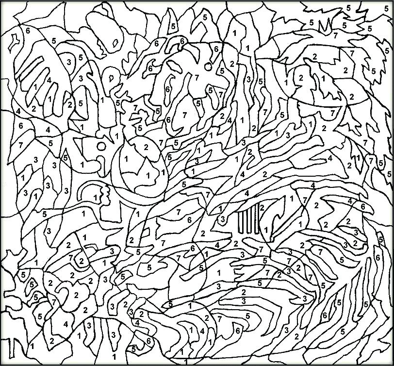 812x754 Hard Color By Number Worksheets Free Printable Coloring Complex