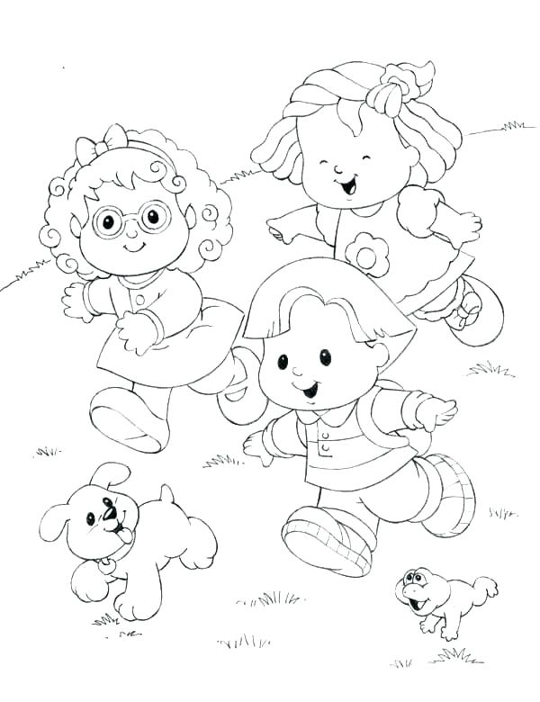 600x780 Fisher Price Coloring Pages Little People Coloring Pages Free