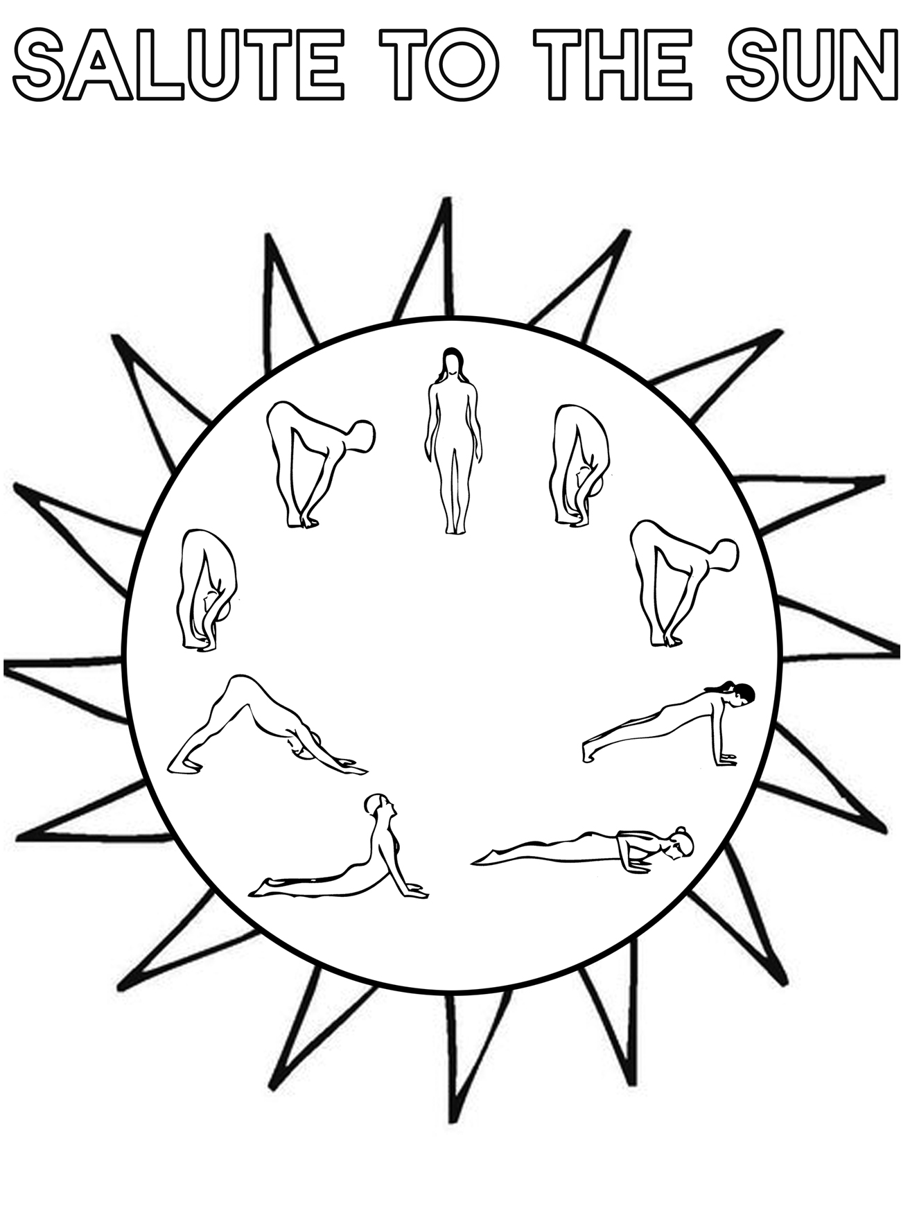 1313x1750 Sun Salutation Coloring Page, By Danielle And Mike Gorman