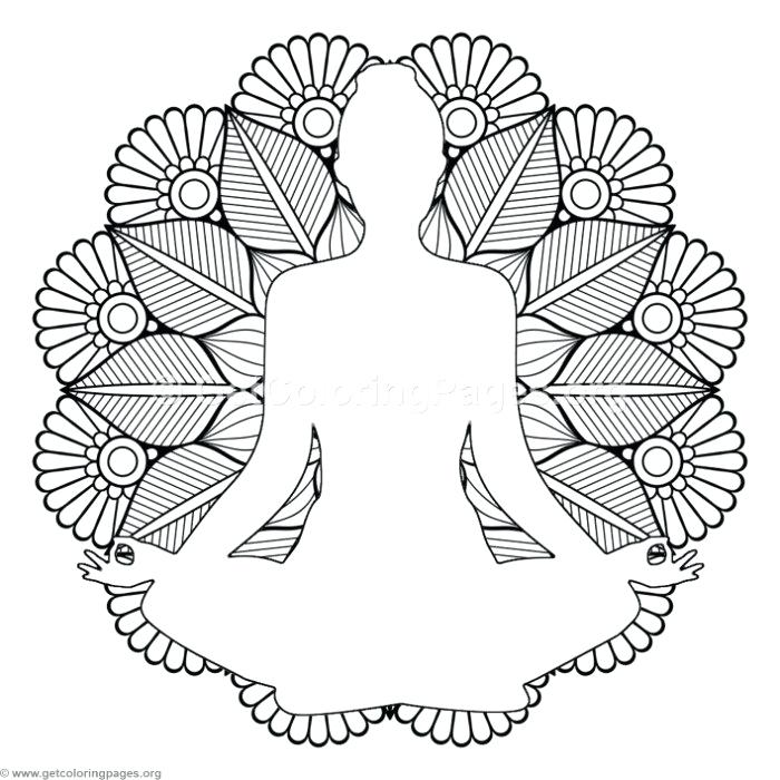 700x700 Autumn Mandala Coloring Pages Sitting Yoga Pose