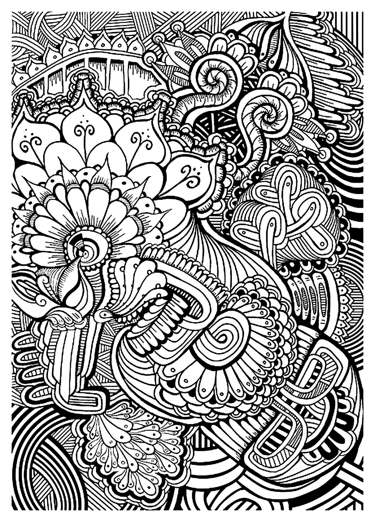 1300x1805 Free Coloring Page Coloring Adult Zen Anti Stress Relax To Print