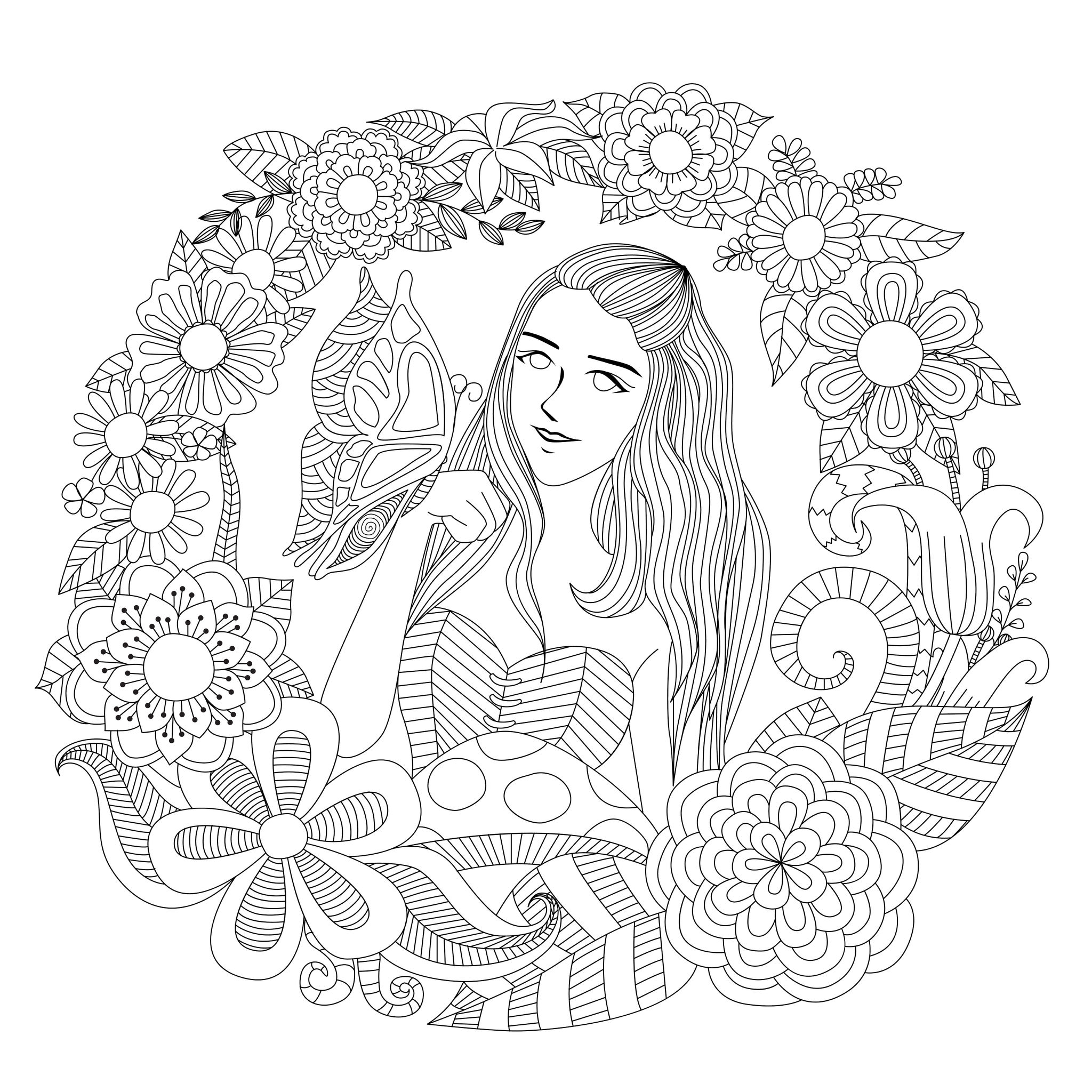 2048x2048 Butterfly Girl