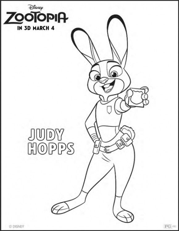 580x748 Disney Coloring Pages Zootopia Official Disney Zootopia Coloring