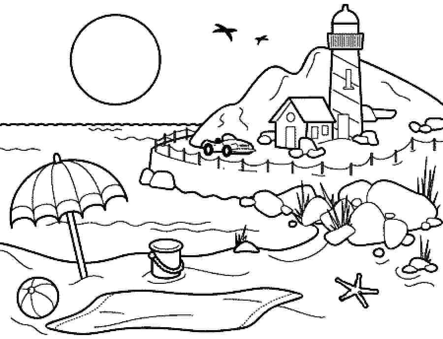 900x688 Luxury Beach Coloring Pages Coloring Ws