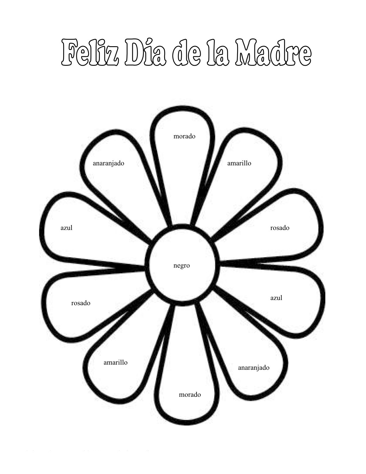 1275x1651 New Spanish Preschool Happy Mothers Day Colors Worksheet Earth Day