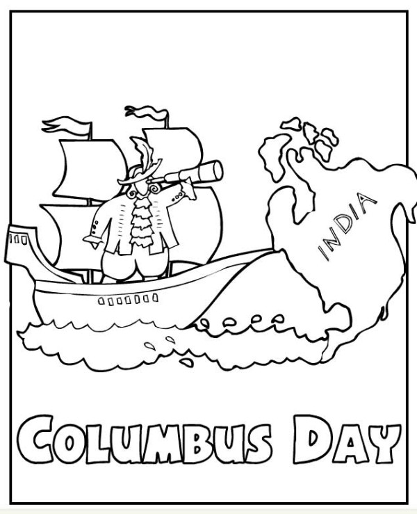600x739 Columbus Day Coloring Pages Printable Free For Toddlers