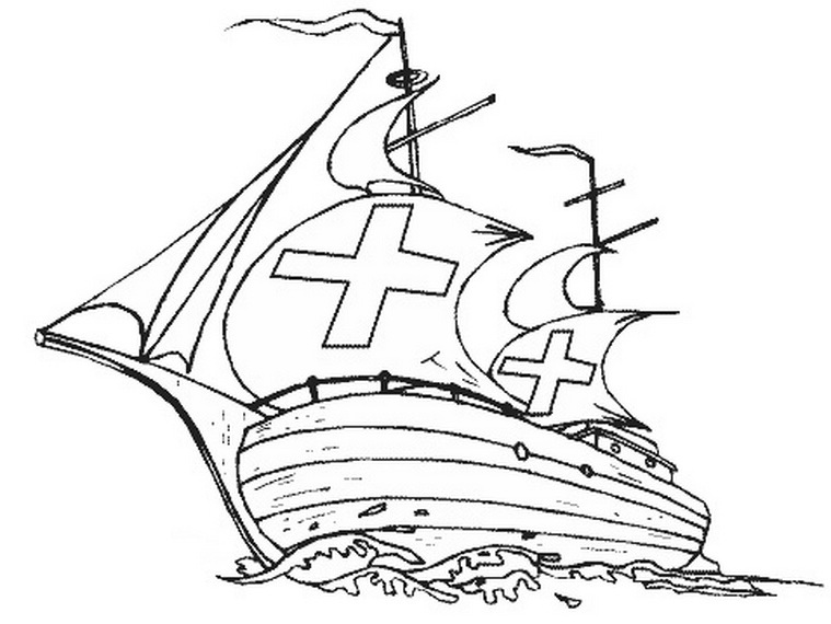 759x570 Christopher Columbus Ships Coloring Pages
