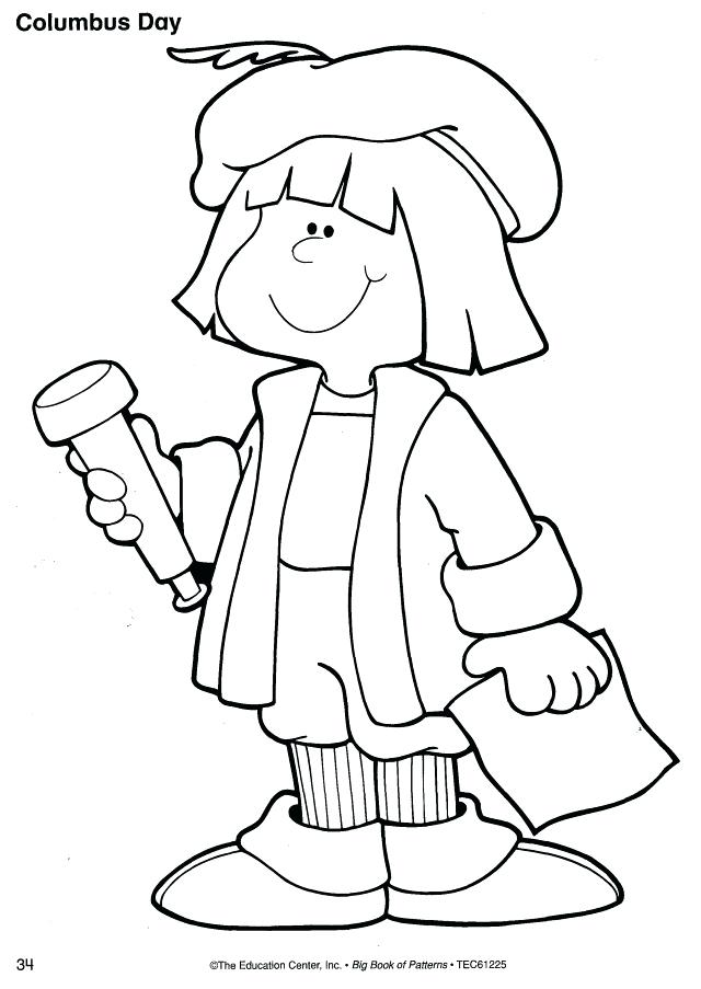 640x903 Christopher Columbus Hat Coloring Page Pages Free