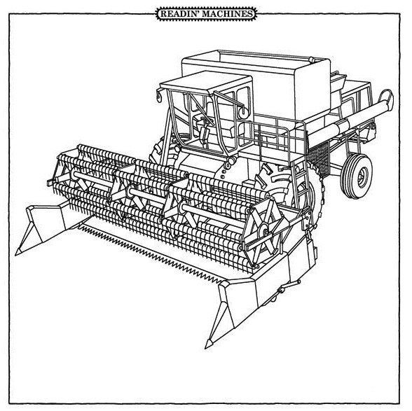588x587 Combine Harvester Coloring Pages Farm Machinery Coloring Pages