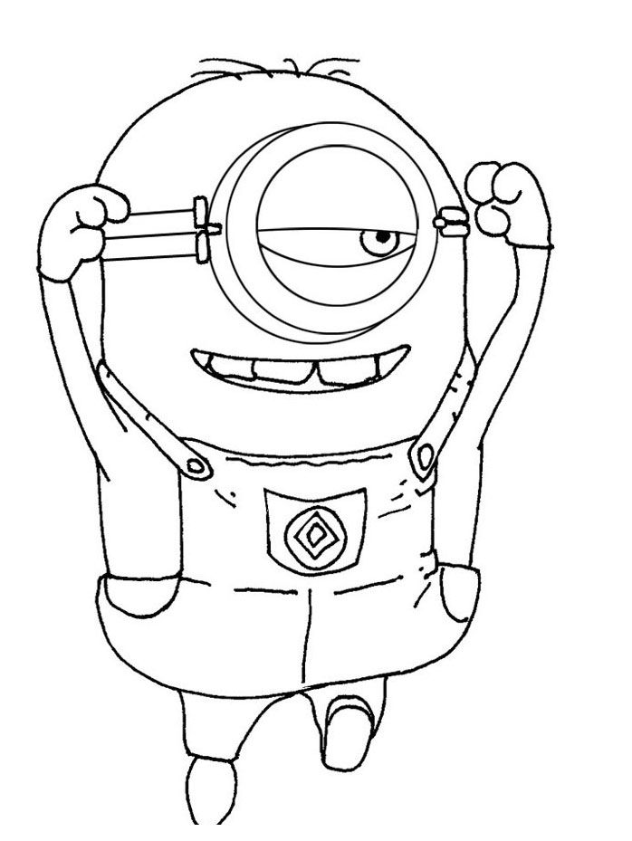 698x929 Funny One Eye Minion Despicable Me Coloring Pages For Kids