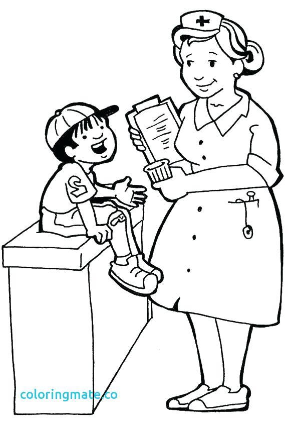 595x842 Community Helpers Coloring Pages Nurse Printable Coloring