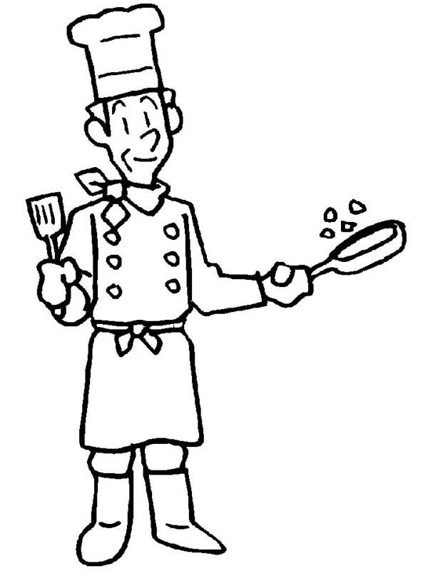600x800 Master Chef In Community Helpers Coloring Page