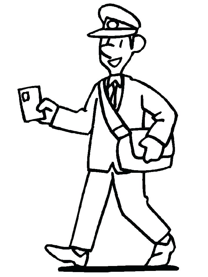 718x957 Community Helpers Coloring Pages Postman 2 Coloring Page Community