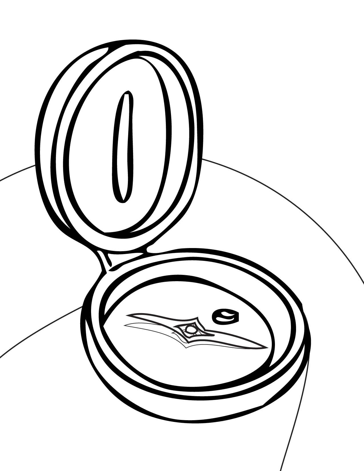 1275x1650 Compass Coloring Page