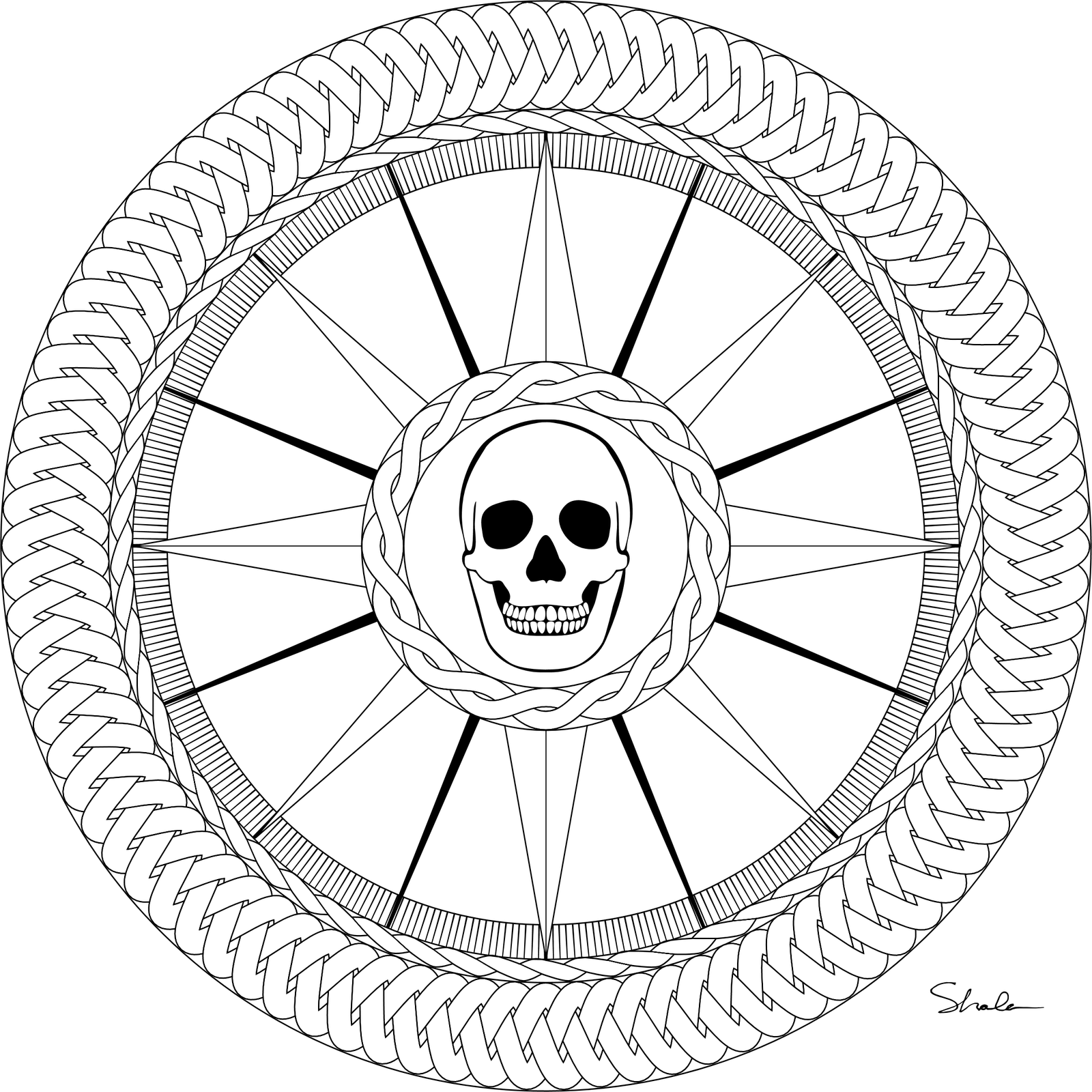 1600x1600 Compass Coloring Pages