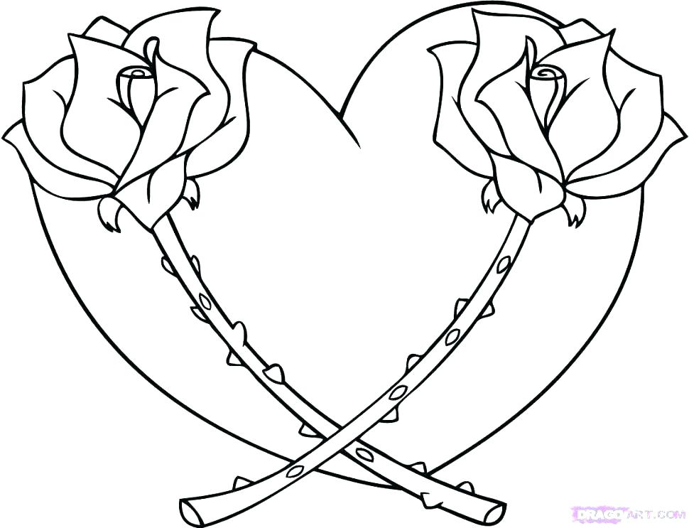 970x743 Roses Coloring Pages Printable Rose Coloring Book And Compass Rose