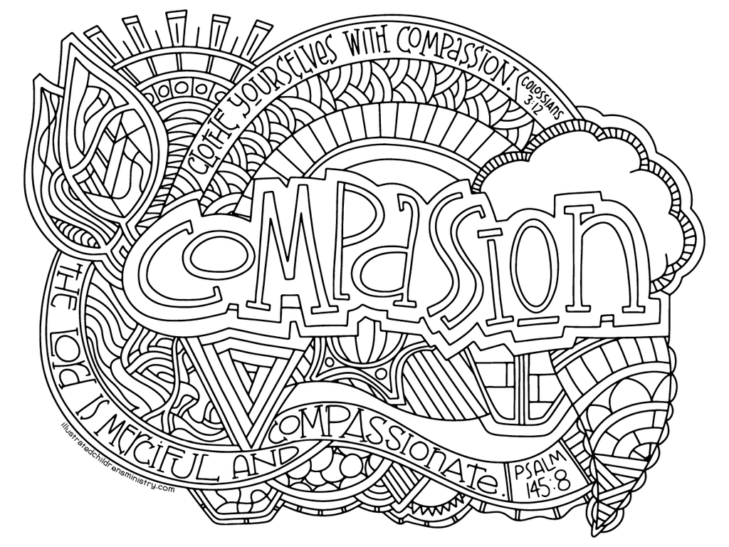 1024x768 Illustrated Compassion Coloring Pages Illustrated Children'S