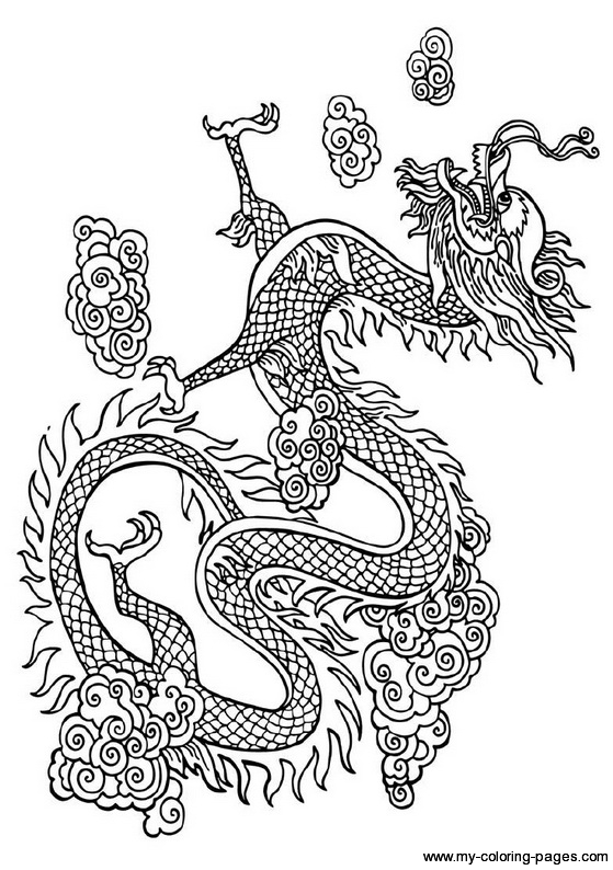 559x794 Chinese Dragon Coloring Book Pages