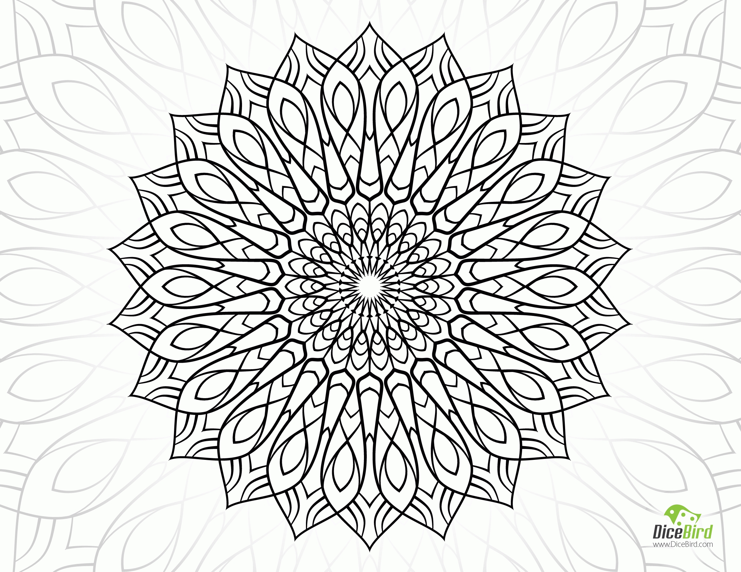 Complex Flower Coloring Pages