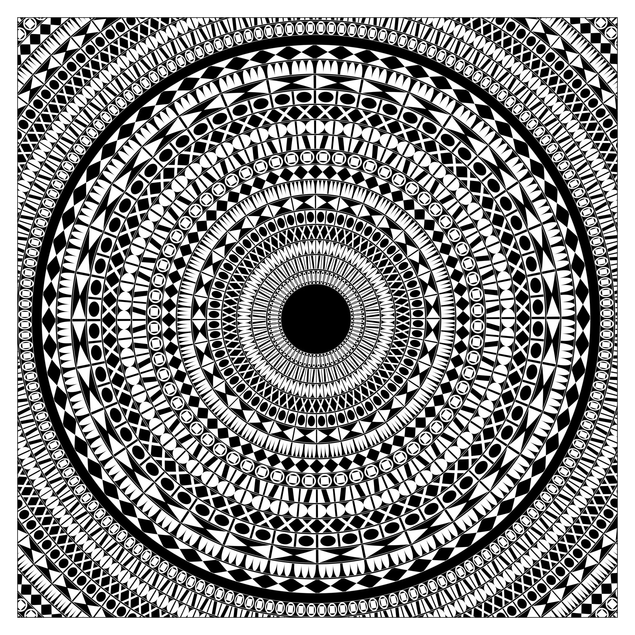 2166x2166 Extremly Complex Mandala To Color
