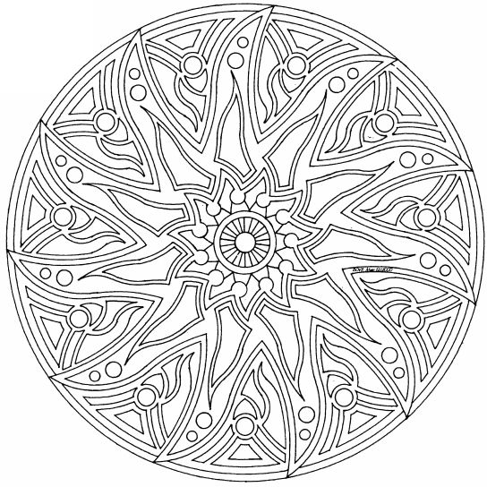 544x544 Complex Mandala Colouring Pages