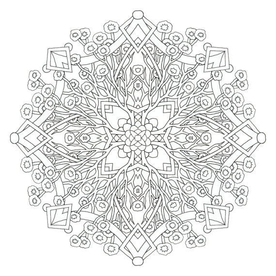 570x570 Complex Mandala Coloring Pages Printable Printables And Charts