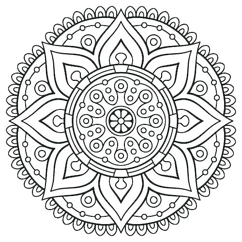 500x500 Complex Mandala Coloring Pages