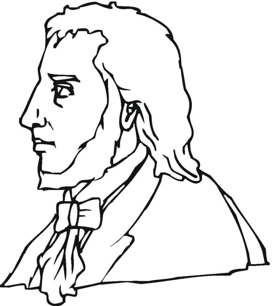 909x1024 Felix Mendelssohn Composer Coloring Page