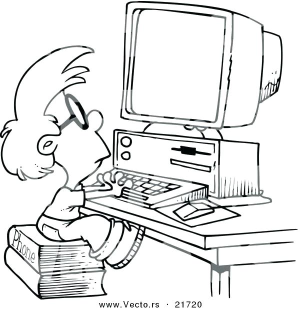 600x620 Idea Computer Coloring Pages And Mouse In The Monitor Coloring